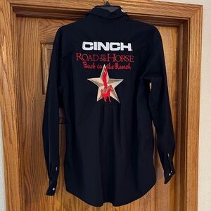 Cinch Black Embroidered Men's Shirt